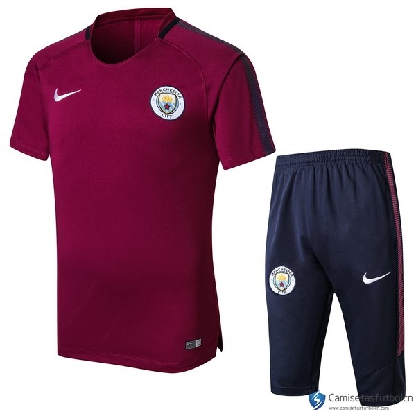 Camiseta Entrenamiento Manchester City Conjunto Completo 2017-18 Rojo